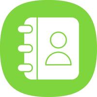 Contact Book Glyph Curve Icon vector