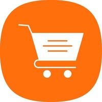 Cart Glyph Curve Icon vector