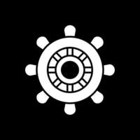 Helm Glyph Inverted Icon vector