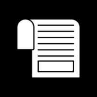 icono de glifo de documento invertido vector