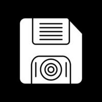 Floppy Disk Glyph Inverted Icon vector