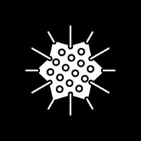 Sea Urchin Glyph Inverted Icon vector