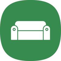 Sofa Glyph Curve Icon vector