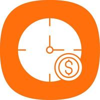 Time Is Money Glyph Curve Icon vector