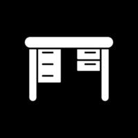 Office Desk Glyph Inverted Icon vector