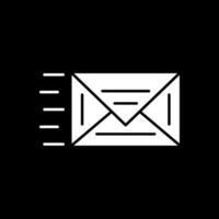 icono de glifo de correo invertido vector