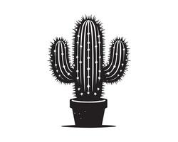 cactus silueta icono gráfico logo diseño vector