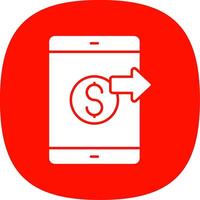 Send Money Glyph Curve Icon vector
