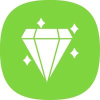 Diamond Glyph Curve Icon vector