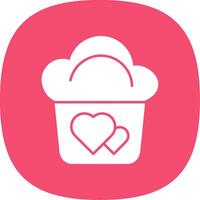 Muffin Glyph Curve Icon vector