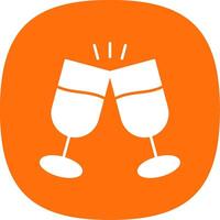 Cheers Glyph Curve Icon vector