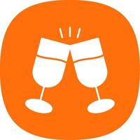 Cheers Glyph Curve Icon vector