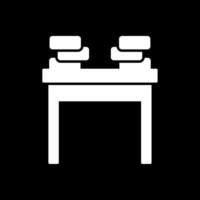 School Desk Glyph Inverted Icon vector