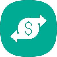 Money Transfer Glyph Curve Icon vector