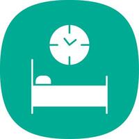 Bed Time Glyph Curve Icon vector