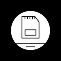 Memory Card Glyph Inverted Icon vector