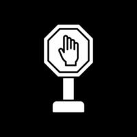 Stop Glyph Inverted Icon vector