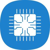 Chip Glyph Curve Icon vector