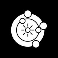 Solar System Glyph Inverted Icon vector
