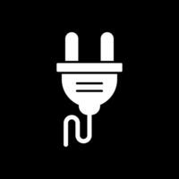 Plug Glyph Inverted Icon vector