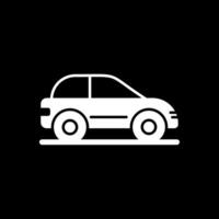 icono de glifo de coche invertido vector