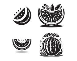 watermelon silhouette icon graphic logo design vector