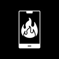 Flame Glyph Inverted Icon vector