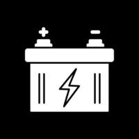 Car Battery Glyph Inverted Icon vector