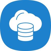 Cloud Data Glyph Curve Icon vector