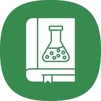 Ciencias libro glifo curva icono vector