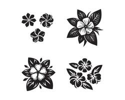 bígaro flores silueta icono gráfico logo diseño vector