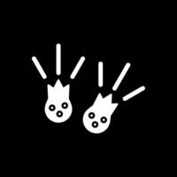 Meteorites Glyph Inverted Icon vector