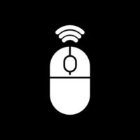 Wireless Mouse Glyph Inverted Icon vector