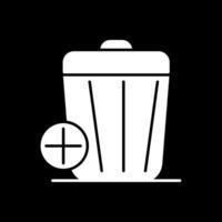 icono de glifo de basura invertido vector