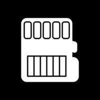 Memory Card Glyph Inverted Icon vector