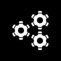 Gears Glyph Inverted Icon vector