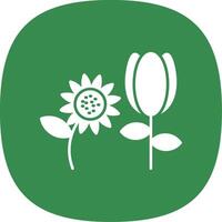 Botanical Glyph Curve Icon vector