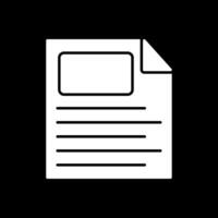 File Glyph Inverted Icon vector