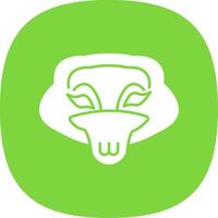 Crocodile Glyph Curve Icon vector