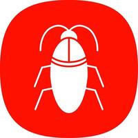 Cockroach Glyph Curve Icon vector