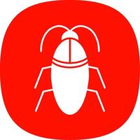 Cockroach Glyph Curve Icon vector