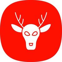 Deer Glyph Curve Icon vector