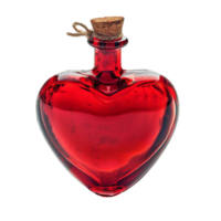 Heart Shaped Glass Decorative Bottle on transparent background png