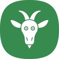 Goat Glyph Curve Icon vector