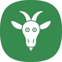 Goat Glyph Curve Icon vector