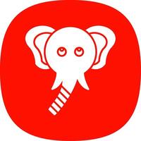 elefante glifo curva icono vector