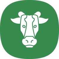 Cow Glyph Curve Icon vector