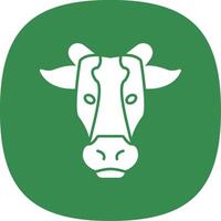 Cow Glyph Curve Icon vector