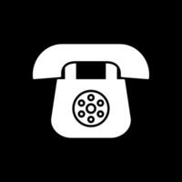 telephone Glyph Inverted Icon vector