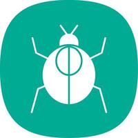 Cockroach Glyph Curve Icon vector